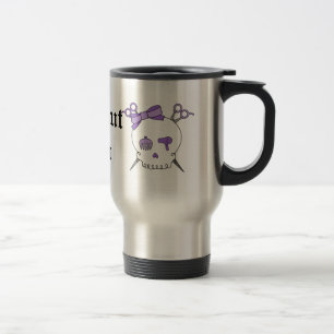 Caneca Térmica Crânio acessório do cabelo roxo - Scissor