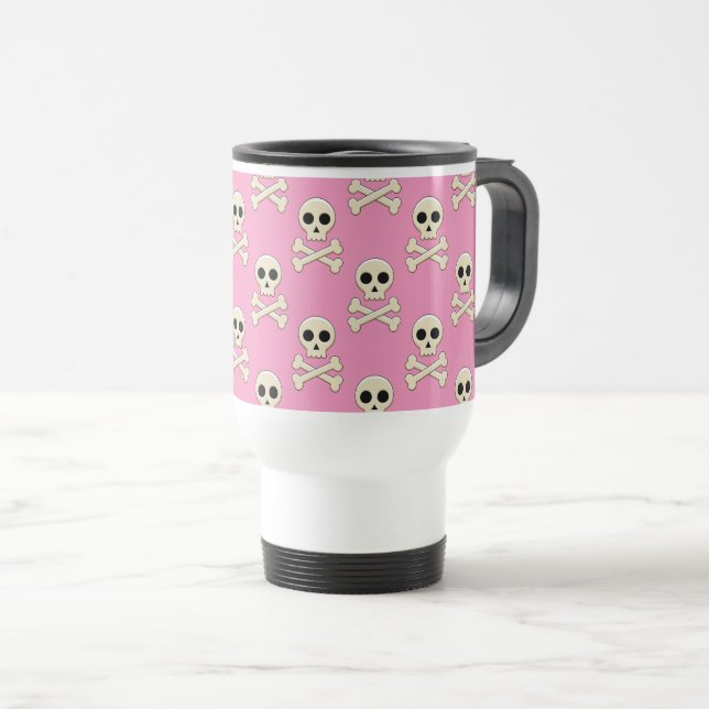 Caneca Térmica Crânio com Ossos (Frente Esquerda)