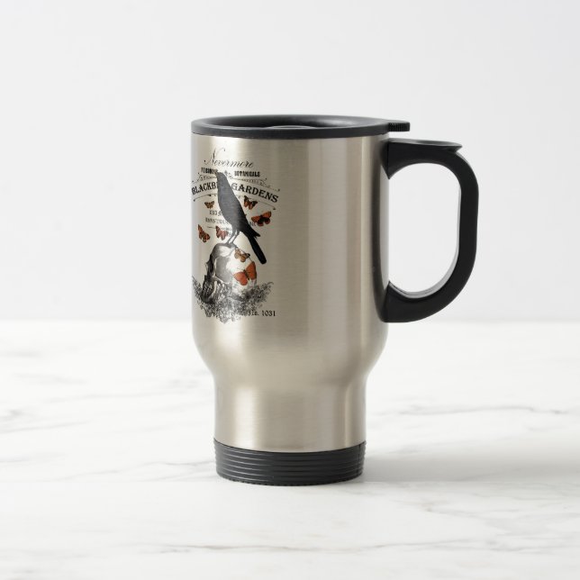 Caneca Térmica crânio e corvo de halloween (Direita)