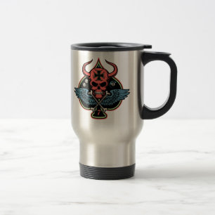Caneca Térmica Crânio maltês voado afortunado do diabo das pás