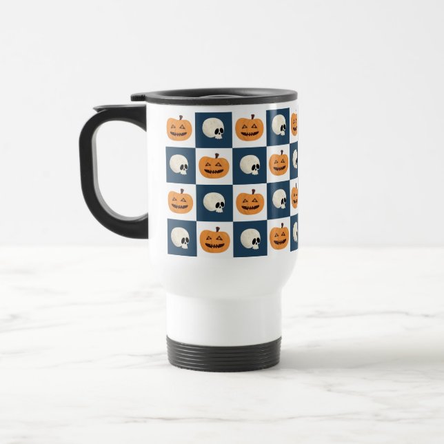 Caneca Térmica Crânios e abóboras (Esquerda)