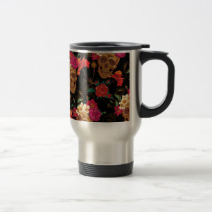 Caneca Térmica crânios florais