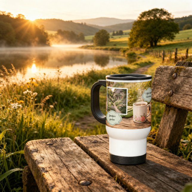Caneca Térmica Create your own Coffee before gardening photo (Create your own Coffee before gardening photo Travel Mug. You can add your own photo, name and text.)