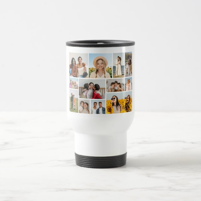 Caneca Térmica Crie Sua Própria Colagem de 12 Fotos  (Centro)
