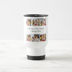 Caneca Térmica Crie Sua Própria Colagem de 6 Fotos Adicione Seu C