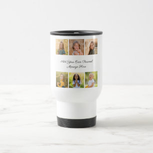 Caneca Térmica Crie Sua Própria Colagem de 6 Fotos Adicione Seu C
