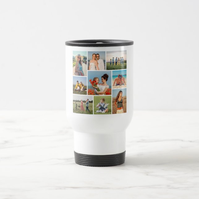 Caneca Térmica Crie Sua Própria Colagem de 9 Fotos (Centro)