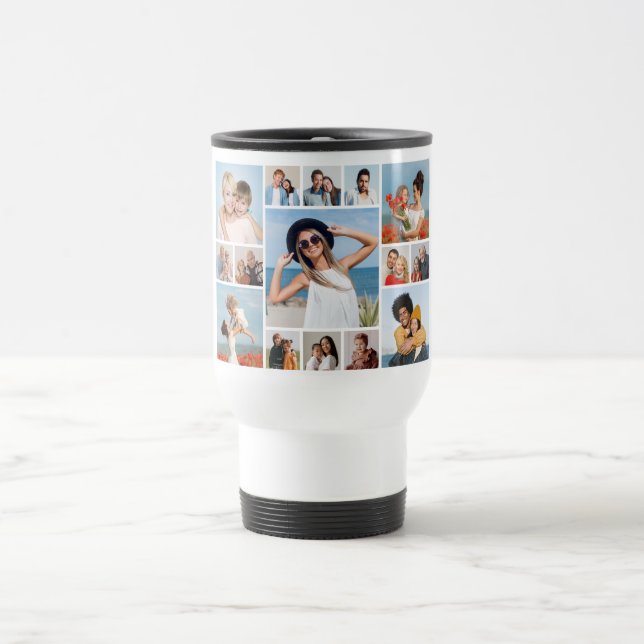 Caneca Térmica Crie Sua Própria Colagem De Fotos 15 (Centro)