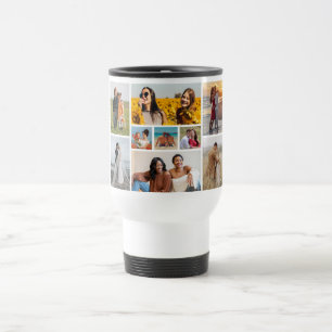 Caneca Térmica Crie sua própria colagem de fotos de 9