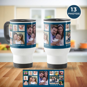 Caneca Térmica Crie Sua Própria Família 13 Colagem de Fotos Ocean