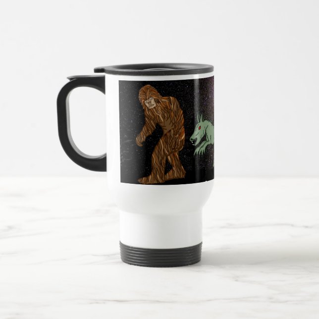 Caneca Térmica Criptid, OVNI, Pé Grande, Chupacabra, Alienígena (Esquerda)
