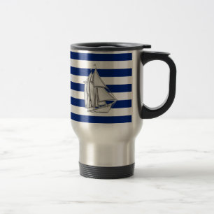 Caneca Térmica Crome Sailboat em faixas náuticas