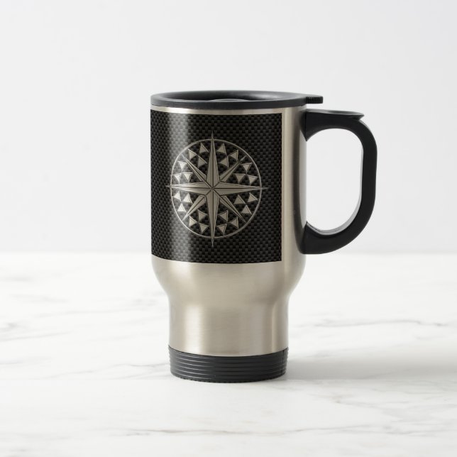 Caneca Térmica Cromo como estrela náutica em fibra de carbono (Direita)
