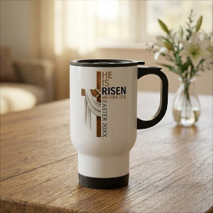 Caneca Térmica Cruz de Páscoa Vintage Personalizada Ele Ressuscit