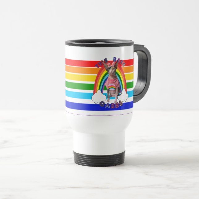 Caneca Térmica Cuidado Orgulho Bare Rainbow Coffee Mug (Frente Esquerda)
