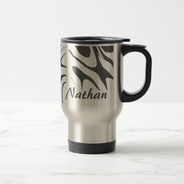 Caneca Térmica Custom Grey Abstract Swirly Pattern Personalised (Direita)