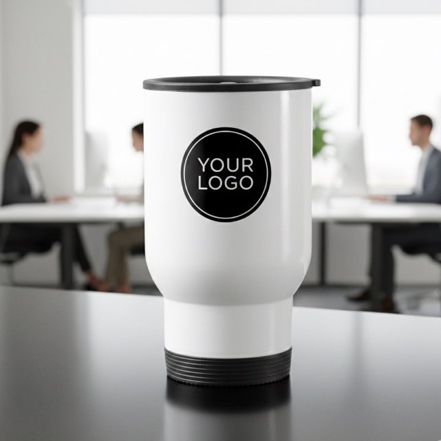 Caneca Térmica Custom Logo | Modern Minimalist Personalized (Criador carregado)