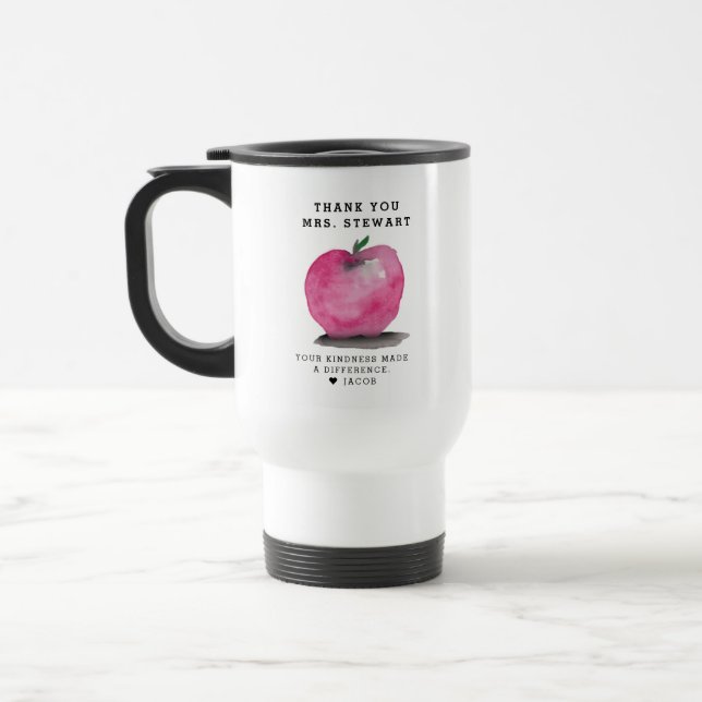 Caneca Térmica Custom Name Apple Personalized Teacher Thank You  (Esquerda)