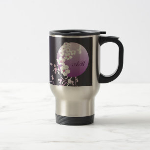 Caneca Térmica Customizável: Colibri e flor no roxo