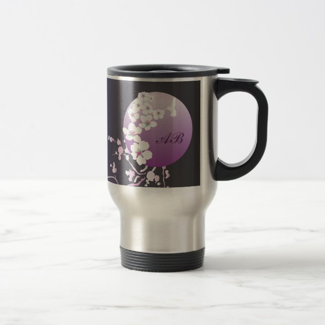 Caneca Térmica Customizável: Colibri e flor no roxo (Direita)