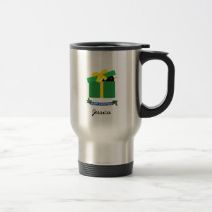 Caneca Térmica Cute Blackbird Purging Out Of Gift Box Nome Person