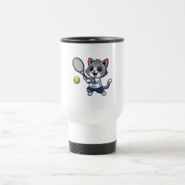 Caneca Térmica Cute cat playing tennis