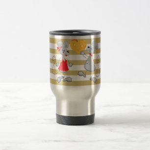 Caneca Térmica Cute Quirky Caprichoso Listras de Ratos