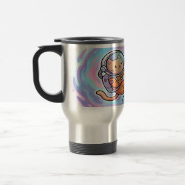Caneca Térmica Cute Space Cat Astronaut Coffee Lover