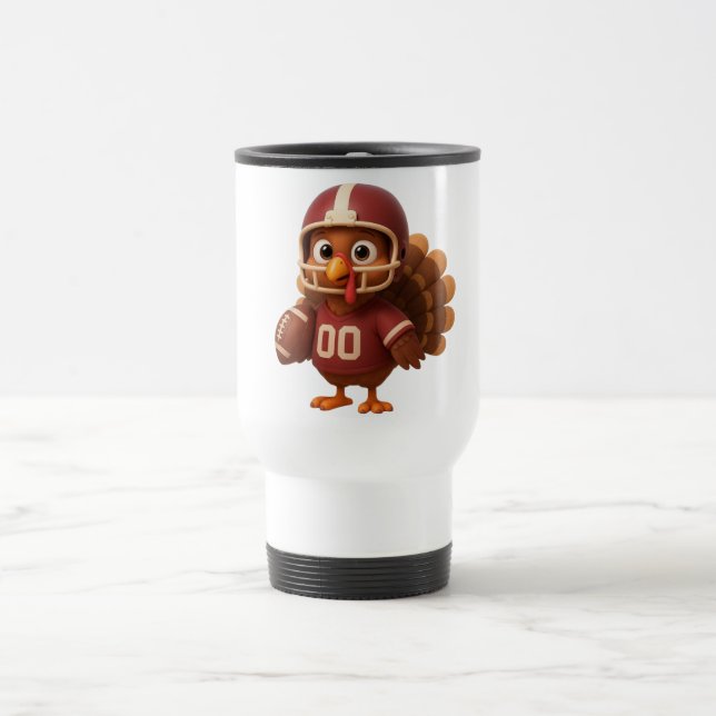 Caneca Térmica Cute Thanksgiving day football turkey (Centro)