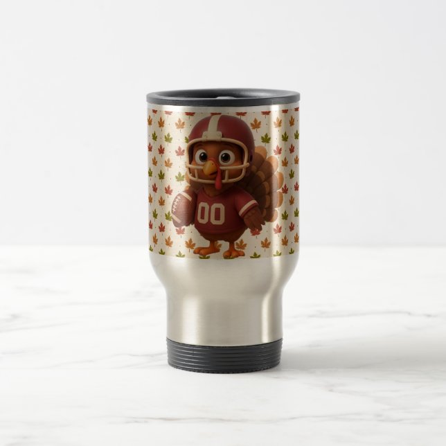 Caneca Térmica Cute Thanksgiving day football turkey (Centro)