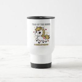 Caneca Térmica Cute Year of the Horse 2026 Floral Hearts Travel M