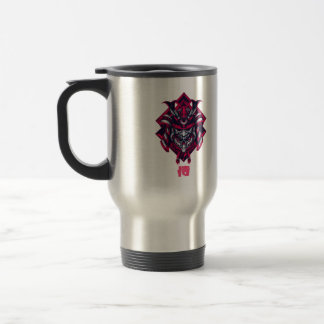 Caneca Térmica Cyberpunk Red Oni Samurai Travel Mug