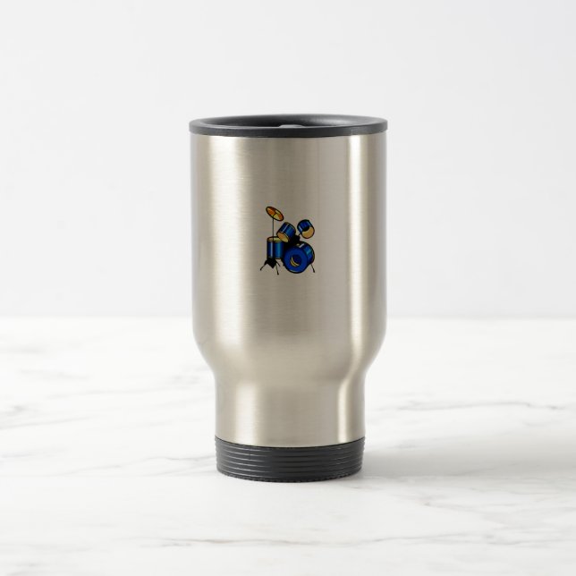 Caneca Térmica Da armadilha azul gráfica da versão de Drumset (Centro)