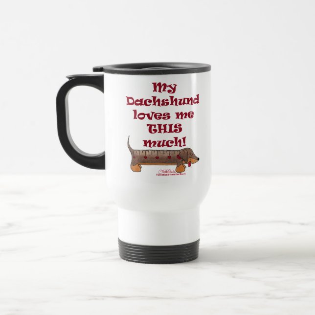 Caneca Térmica Dachshund Love Meter (Esquerda)