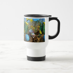Caneca Térmica Daffodils e ovo de Páscoa azul