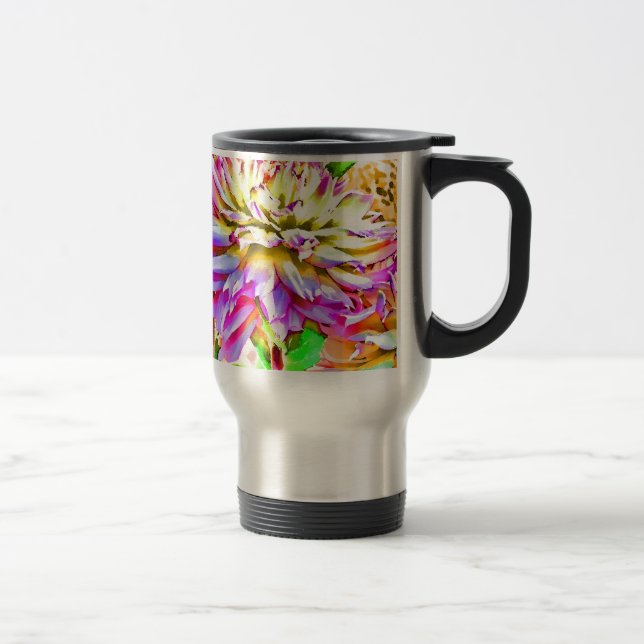Caneca Térmica Dahlia Gift da Aquarela Digital (Direita)