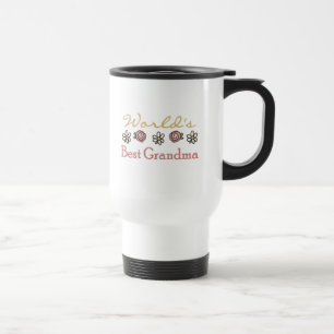 Caneca Térmica Daisies e Rosas World Best Grandma