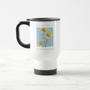 Caneca Térmica Daisy Flowers Beauty Slogan