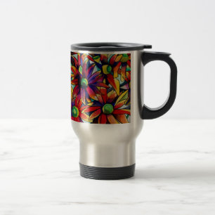 Caneca Térmica Daisy Straw, flores silvestres multicoloridas