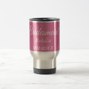 Caneca Térmica Damas de honra rosa minimalista simples adicionar