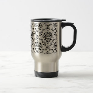 Caneca Térmica Damasco branco e preto