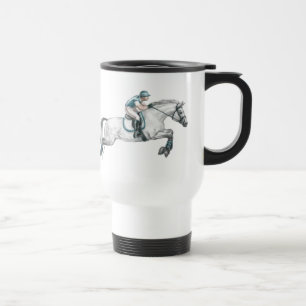 Caneca Térmica Dapple o salto cinzento do cavalo de Eventing