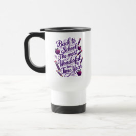 Caneca Térmica De volta à escola em estilo roxo