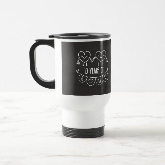 Caneca Térmica Décimo Aniversário Gift Chalk Hearts (Esquerda)