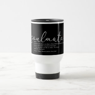 Caneca Térmica Definição de Alma Gêmea Chic Script Coração de Amo
