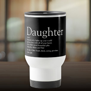 Caneca Térmica Definição de Filha Moderna e Legal em Preto e Bran