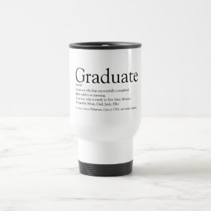 Caneca Térmica Definição de Graduado Preto e Branco Graduação