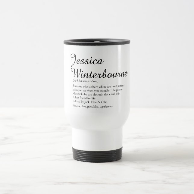 Caneca Térmica Definição de Nome de Roteiro Personalizado Moderna (Centro)