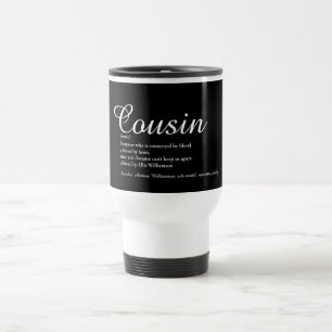 Caneca Térmica Definição de Primo Legal Preto e Branco Moderno
