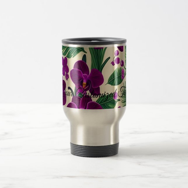 Caneca Térmica Deixe que flores de orquídeas floresçam em sua vid (Centro)